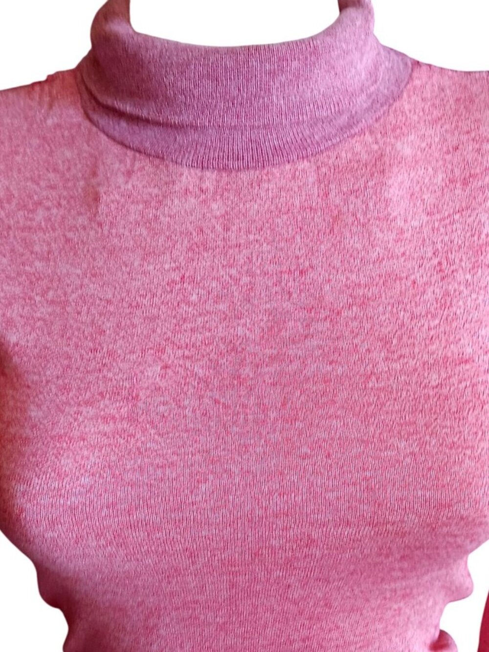 XS Vintage T-shirt Single Stitch 1970's Pink Turtleneck Long Sleeve Buttery Thin